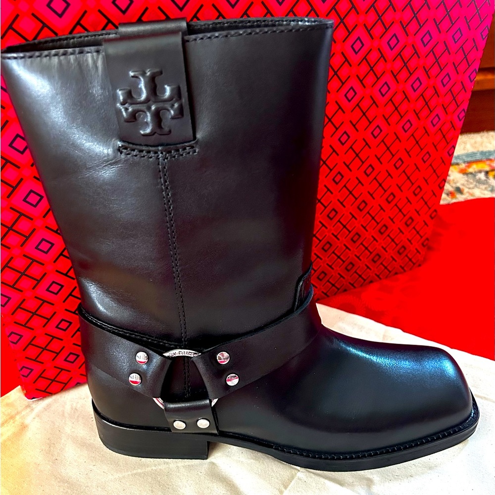 Tory Burch Moto Boot, Vachetta Leather. Size 9